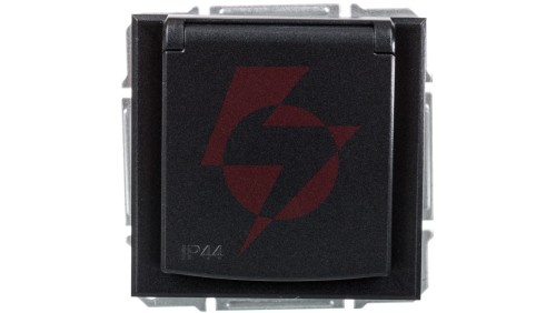 ASFORA Gniazdo 2P+PE IP44 do systemu ramkowego antracyt EPH2800671