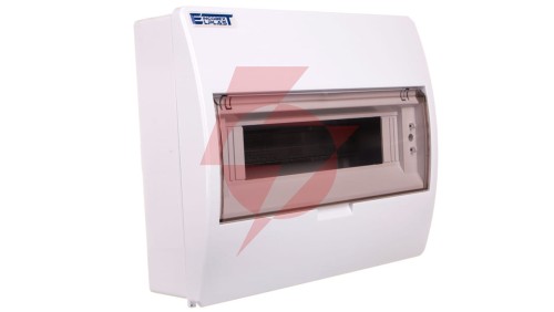 Rozdzielnica modułowa 1x12 natynkowa IP40 z klapką dymną S-12+SZYBKA+N+PE 800600 ENE-00353