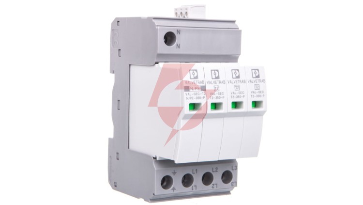 Ograniczniki przepięć Typ T2 4P 20kA 1,5kV 350V VAL-SEC-T2-3S-350-FM 2905340