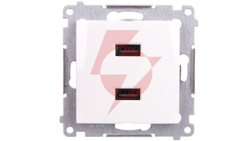 Simon 54 Ładowarka 2xUSB 2.1A 5V/DC biała DC2USB.01/11