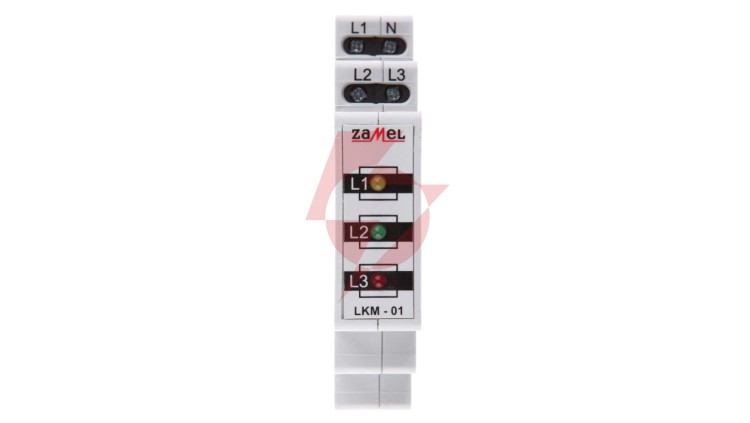 Lampka modułowa 3-fazowa czerwona/zielona/żółta 230-400V AC LKM-01-40 EXT10000039