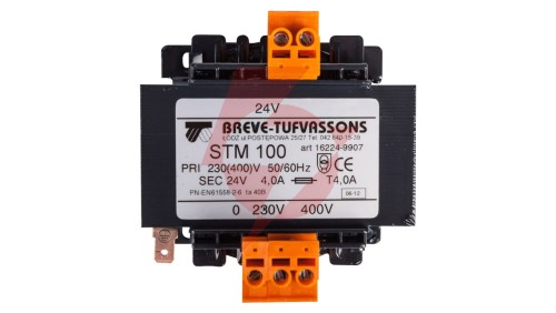 Transformator 1-fazowy bezpieczeństwa STM 100 400(230)/ 24V 4,1A, Ta 40, 16224-9907