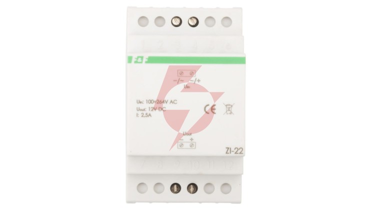 Zasilacz impulsowy 100-265VAC/12VDC 30W 2,5A ZI-22