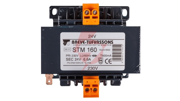 Transformator 1-fazowy bezpieczeństwa STM 160 230/ 24V 6,7A, Ta 40, 16224-9922