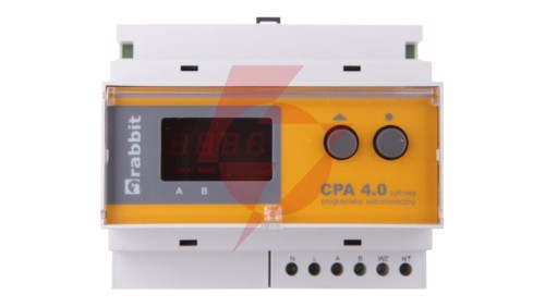 Cyfrowy programator astronomiczny CPA 4.0 230V AC 105x90x60mm AC1: 6A/250VAC DC1: 6A/24 V DC RABB7012G1W1