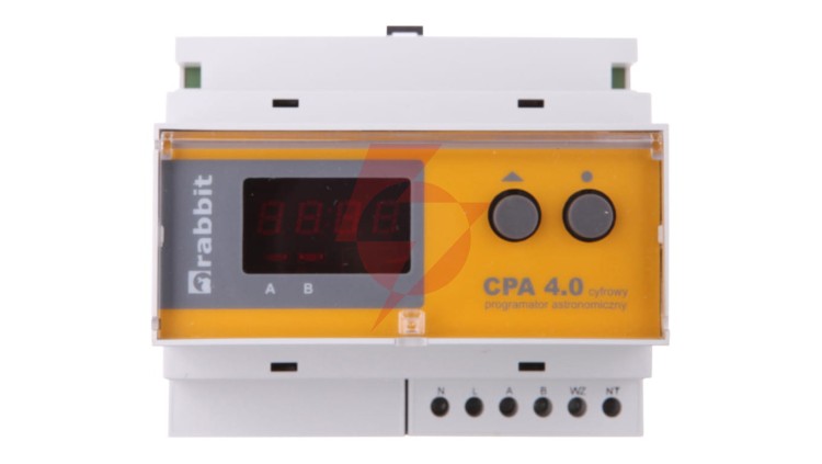 Cyfrowy programator astronomiczny CPA 4.0 230V AC 105x90x60mm AC1: 6A/250VAC DC1: 6A/24 V DC RABB7012G1W1