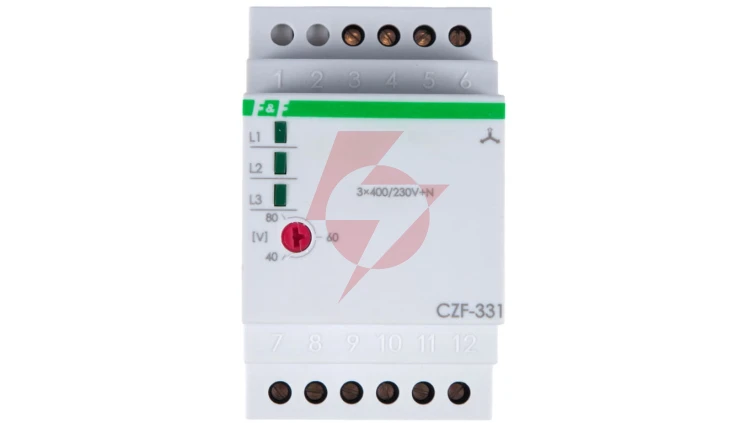 Przekaźnik zaniku i asymetrii faz 8A 2P 4sek 40-80V CZF-331