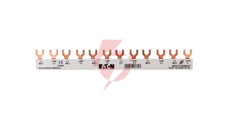 Szyna łączeniowa 2P 63A 10mm2 widełkowa (12 mod.) EVG-2PHAS/12MODUL 215641