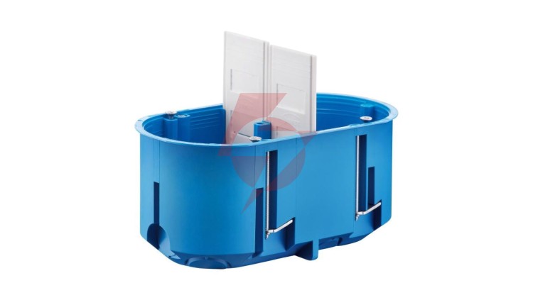 Puszka podtynkowa podwójna 60mm regips głęboka niebieska P2x60D 32092203