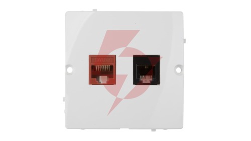 Simon Basic Gniazdo teleinformatyczne RJ45 kat.5e + RJ11 białe BMF5T.02/11