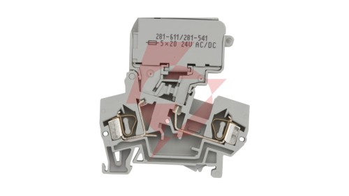 Złączka bezpiecznikowa 4mm2 szara 10A 5x 20mm 281-611/281-541