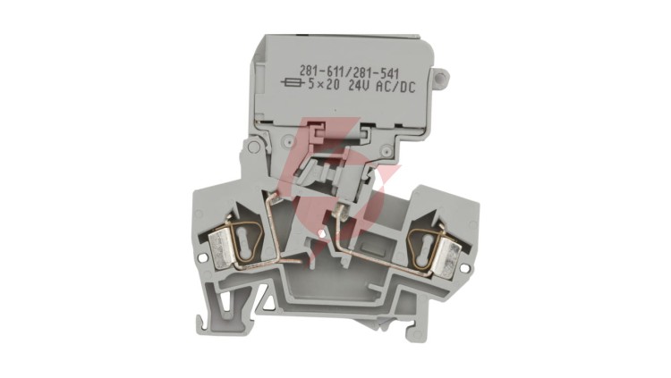Złączka bezpiecznikowa 4mm2 szara 10A 5x 20mm 281-611/281-541
