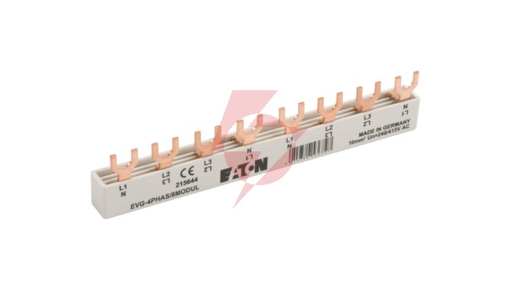 Szyna łączeniowa 4P 63A 10mm2 widełkowa 3P+N (8 mod.) EVG-4PHAS/8MODUL 215644