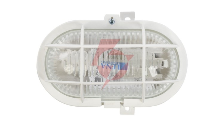 Oprawa kanałowa OVAL 1x60W E27 IIkl. 230V IP44 z siatką z tworzywa, biała 302015/EU