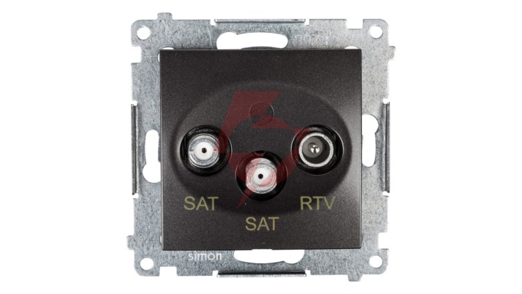 Simon 54 Gniazdo antenowe SAT/SAT/RTV końcowe antracyt DASK2.01/48