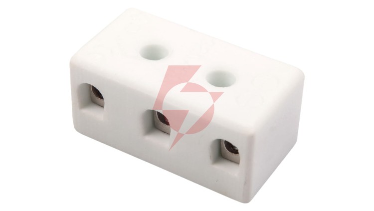 Złączka gwintowa porcelanowa 4mm² 3-tory biała z 2 otworami montażowymi CPO-5A-3P 80713516