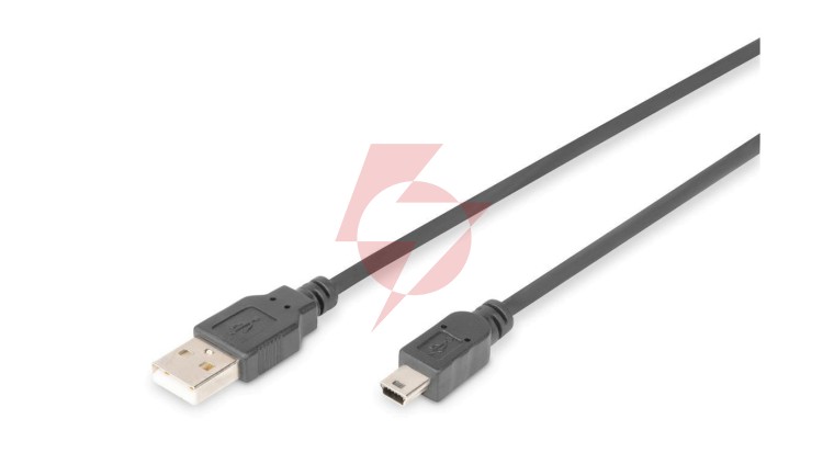 Kabel USB 3m czarny USB A/M wtyk - miniUSB B/M wtyk s/USB 2.0 AK-300108-030-S
