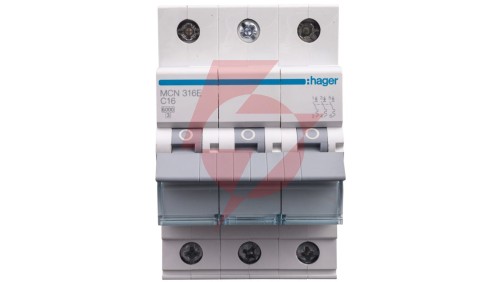 Wyłącznik nadprądowy 3P C 16A 6kA AC MCN316E