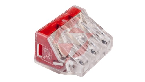 Szybkozłączka 3x 2,5-6mm2 transparentna/ czerwona 773-173 /opak.50szt./