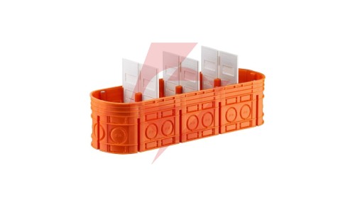 Puszka podtynkowa poczwórna 60mm pomarańczowa M4x60F Multiwall 33170008