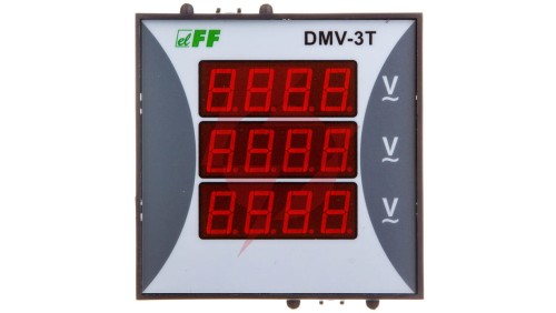 Woltomierz 3-fazowy cyfrowy modułowy 100-300V AC dokładność 0,5 TrueRMS DMV-3T