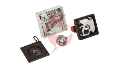 Napęd drzwiowy czerwono-żółty z blokadą NZM2-XTVDVR 260180