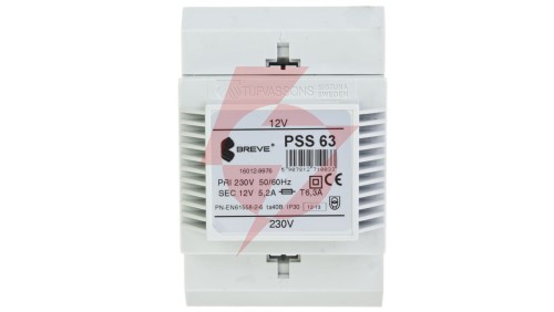 Transformator 1-fazowy modułowy bezpieczeństwa PSS 63 230/ 12V 5,2A, na szynę DIN, IP30, Ta 40, 16012-9976