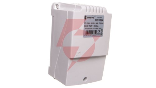 Transformator 1-fazowy bezpieczeństwa PVS 100 230/ 12V 8,33A, w obudowie, IP54, Ta 40, 16012-9956