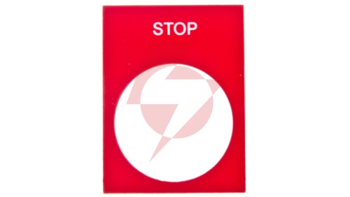 Tabliczka opisowa czerwona prostokątna 30x40mm STOP ZB2BY2304