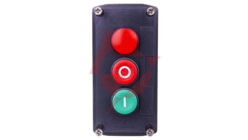 Kaseta sterownicza 3-otworowa I/O + lampka sygnalizacyjna czerwona 24V AC szara IP65 XALD363B