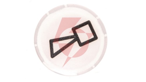 Soczewka przycisku 22mm płaska biała z symbolem BUCZEK M22-XDL-W-X17 218315