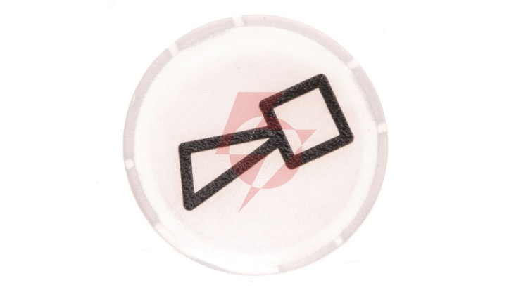 Soczewka przycisku 22mm płaska biała z symbolem BUCZEK M22-XDL-W-X17 218315