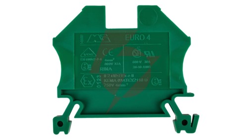 Złączka szynowa 2-przewodowa 4mm2 zielona EURO 43409GR