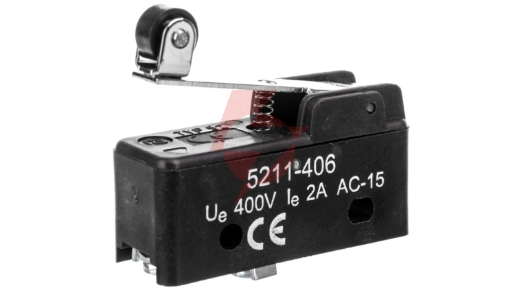 Wyłącznik krańcowy miniaturowy 1CO z rolką wzdłuż dźwigni W0-5211-406