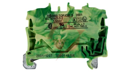 Złączka szynowa ochronna 1,5mm2 żółto-zielona 2001-1207 TOPJOBS