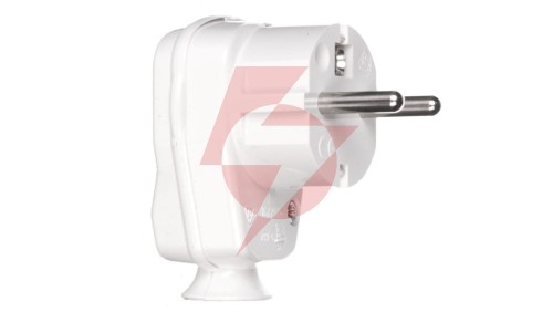 Wtyczka kątowa 10/16A 2P+Z IP20 Uni-Schuko biała 9002214
