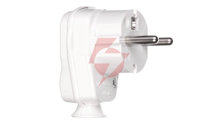 Wtyczka kątowa 10/16A 2P+Z IP20 Uni-Schuko biała 9002214