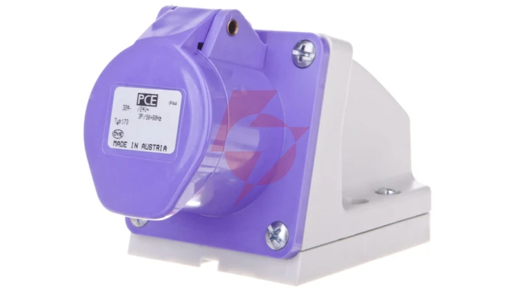 Gniazdo stałe 32A 3P 24V fioletowe IP44 173V