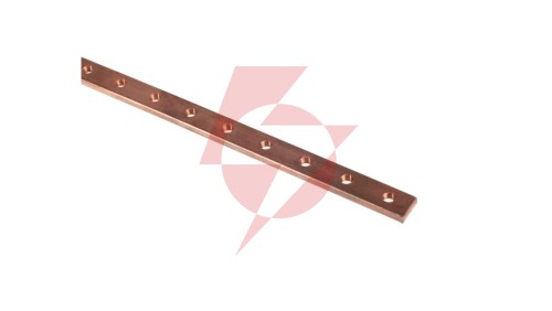 Szyna zbiorcza miedziana 12x4x1000mm perforowana M5 037389