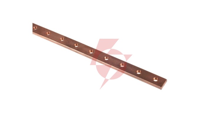 Szyna zbiorcza miedziana 12x4x1000mm perforowana M5 037389