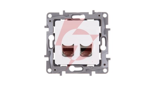 NILOE Gniazdo komputerowe podwójne RJ45 kat.6 STP białe 664776