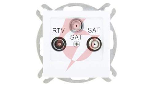 AS Gniazdo antenowe RTV-SAT-SAT białe GPA-G2S/m/00