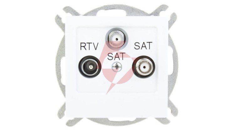 AS Gniazdo antenowe RTV-SAT-SAT białe GPA-G2S/m/00