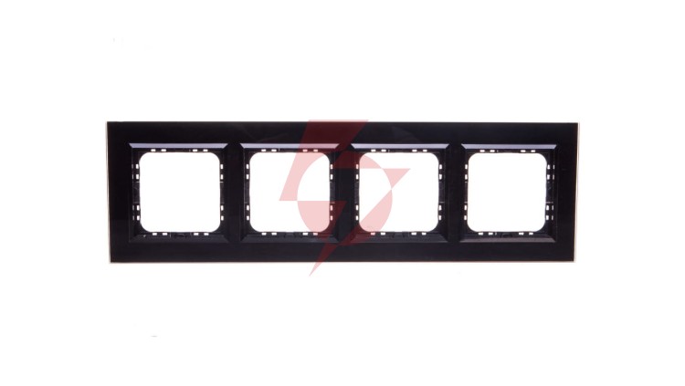 SONATA Ramka poczwórna czarne szkło / czarny R-4RGC/32/25