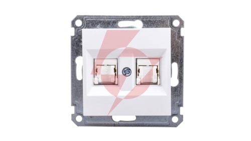 Lumina Gniazdo komputerowe podwójne RJ45 Cat.5e UTP białe WL2120