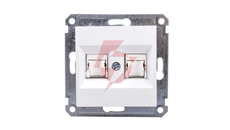 Lumina Gniazdo komputerowe podwójne RJ45 Cat.5e UTP białe WL2120
