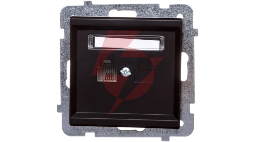 SONATA Gniazdo telefoniczne pojedyncze RJ11 czarny metalik GPT-1R/m/33
