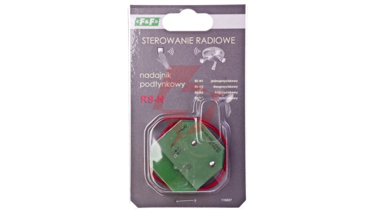 Nadajnik sterowania radiowego jednoprzyciskowy 3V CR2032 868MHz fi52 RS-N1