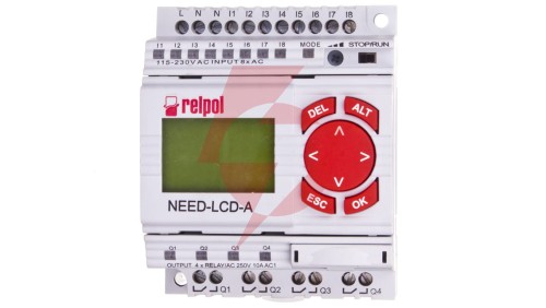 Przekaźnik programowalny 230V AC 8we, 4wy z wyświetlaczem i klawiaturą NEED-230AC-22-08-4R-D 859360