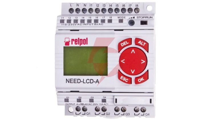Przekaźnik programowalny 230V AC 8we, 4wy z wyświetlaczem i klawiaturą NEED-230AC-22-08-4R-D 859360